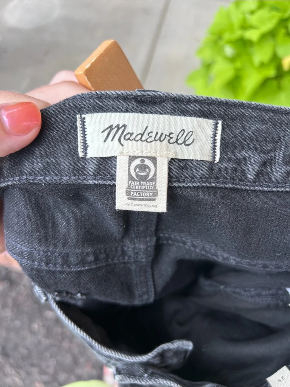 Madewell Washed The Brynn Long Black Denim High-Rise Cutoff Shorts